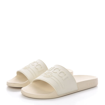 Gucci Rubber Womens Logo Slide Sandals 38 Off White 3 of 15