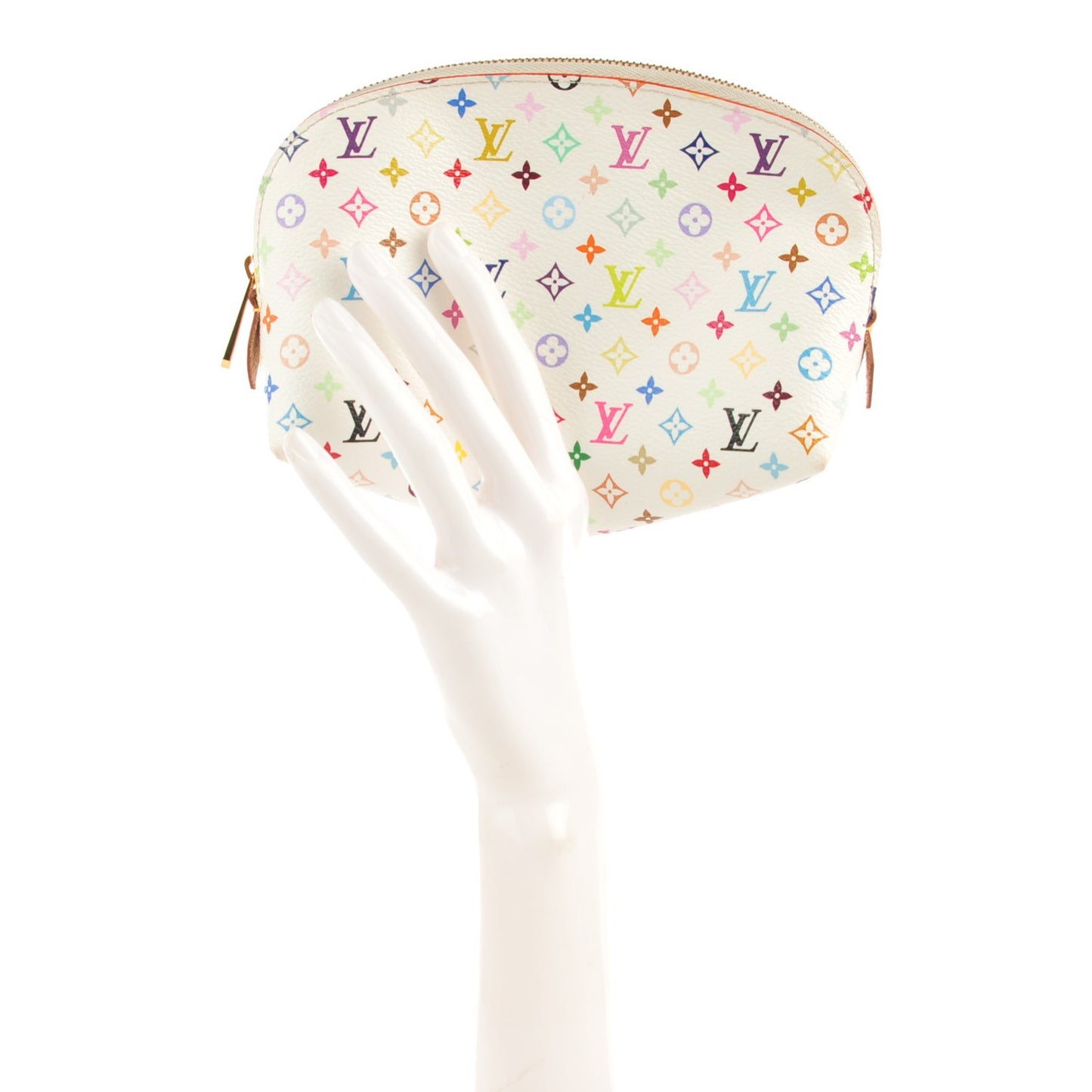 Monogram Multicolor Cosmetic Pouch White Litchi