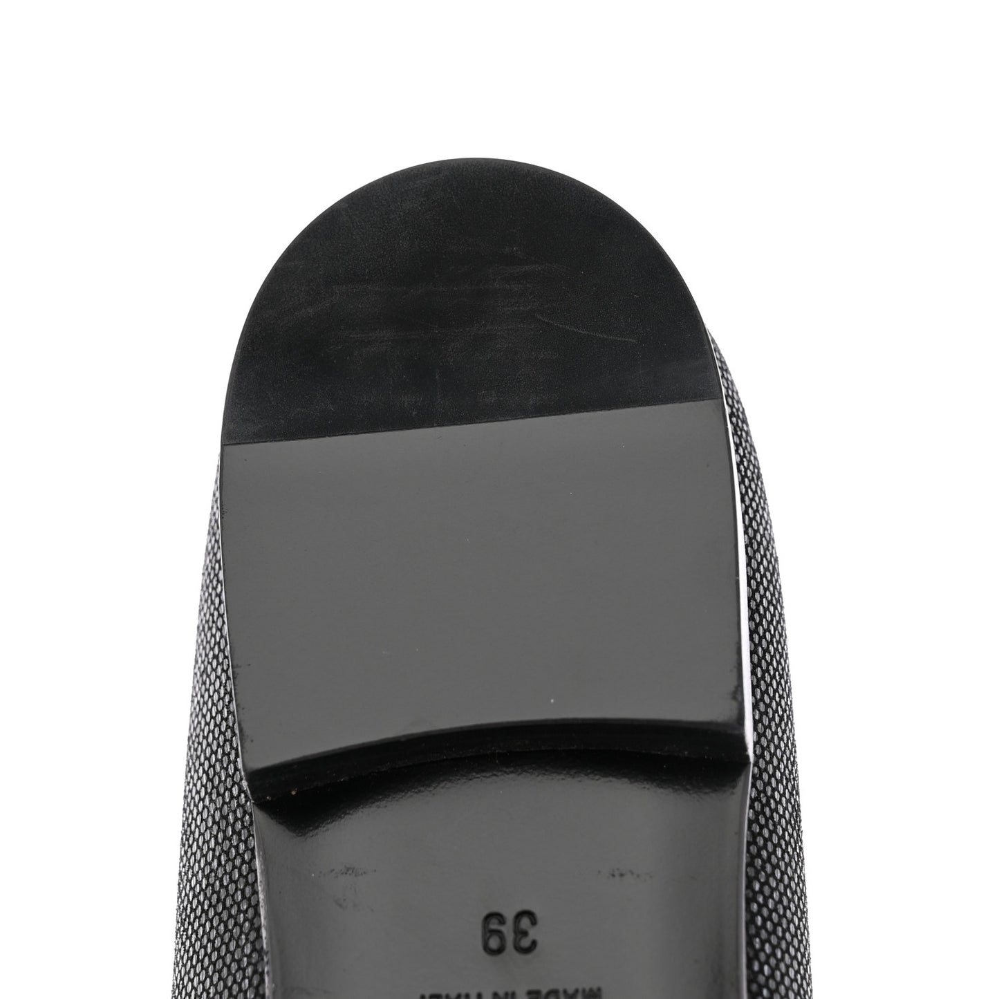 Fantasy Goatskin Patent Calfskin Crystal Cap Toe CC Ballerina Flats 39 Black
