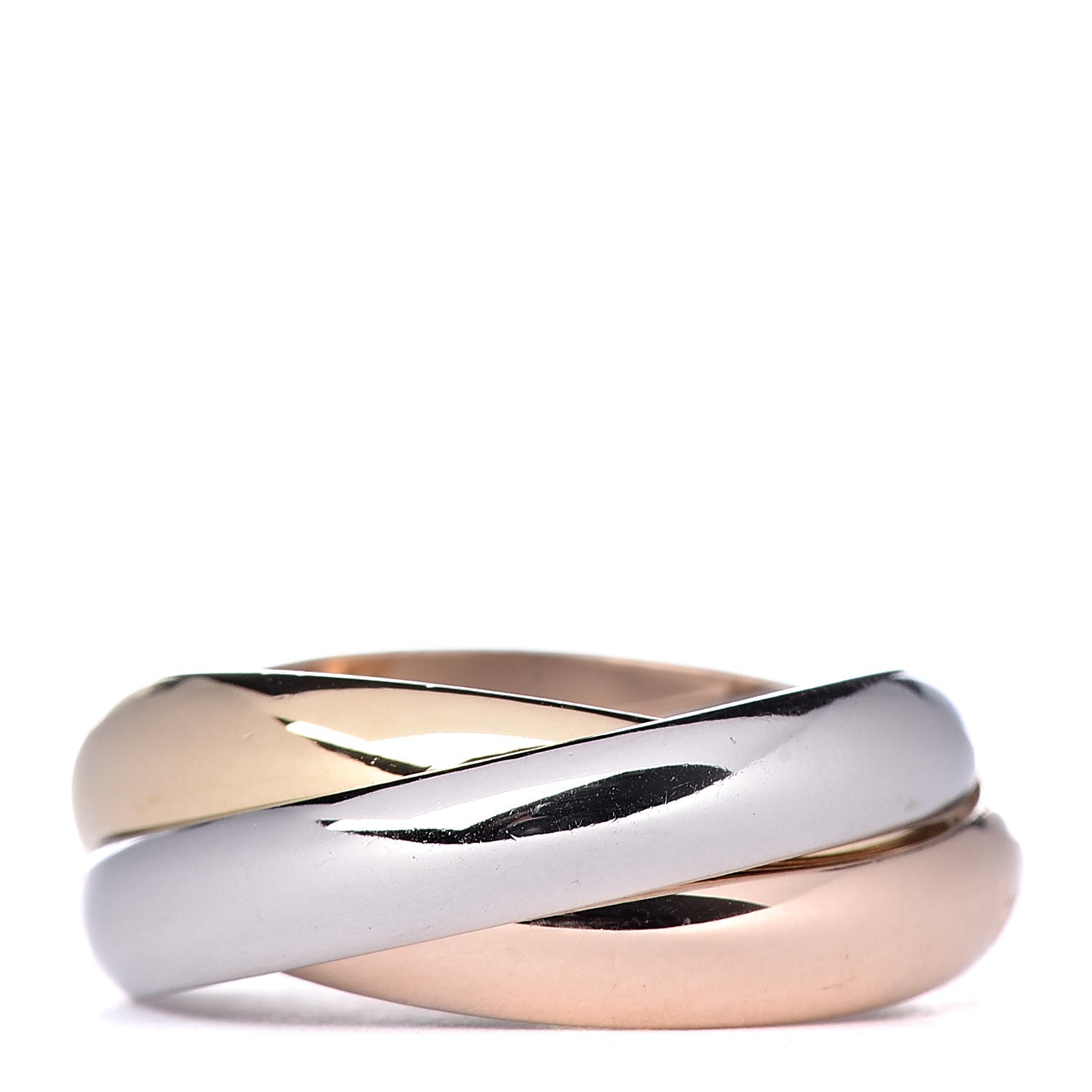 Cartier 18K Pink Yellow White Gold Classic Les Must De Trinity Ring 51 5.75 3 of 5