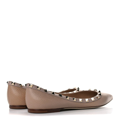 Valentino Garavani Pebbled Calfskin Rockstud Ballerina Flats 39 Poudre 4 of 8