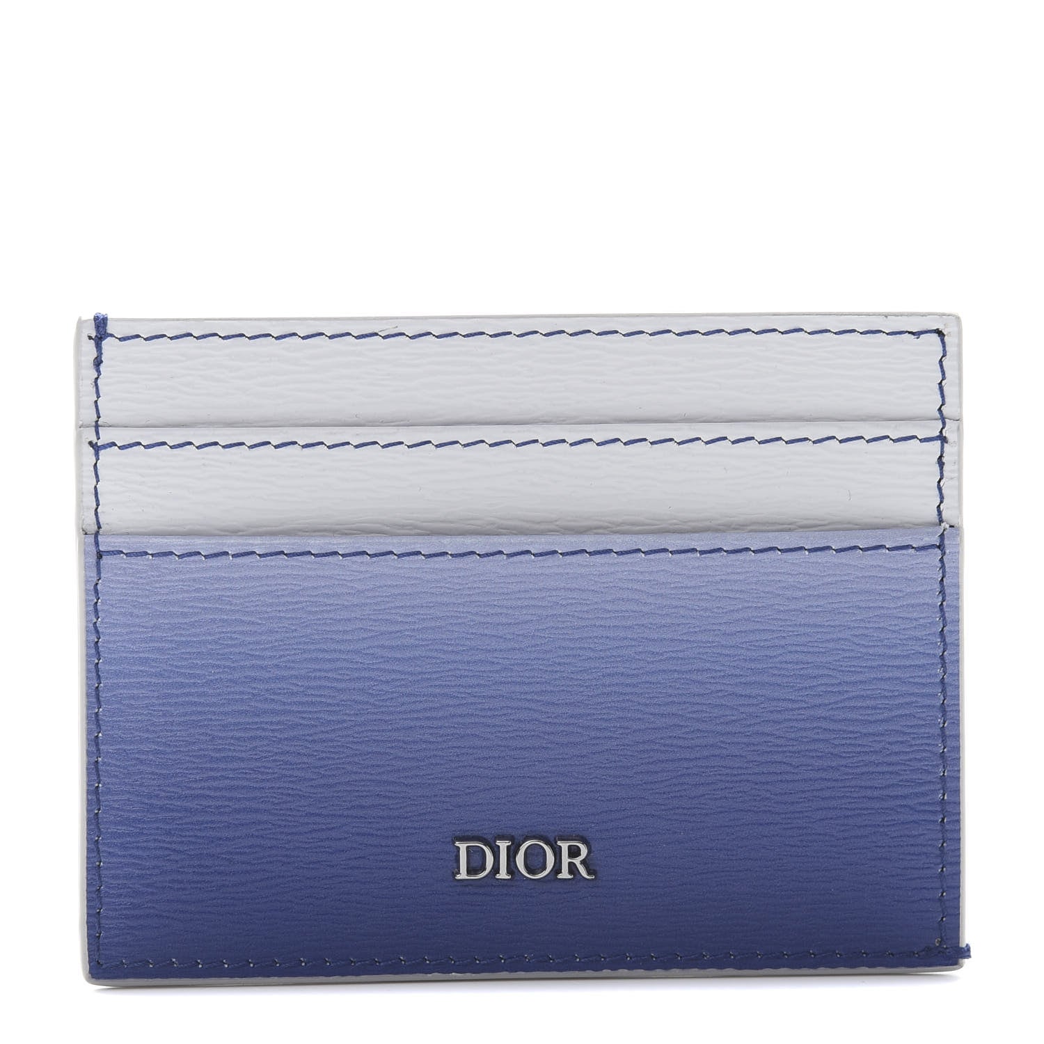 Christian Dior HOMME Textured Calfskin Gradient Card Holder Blue 1 of 7