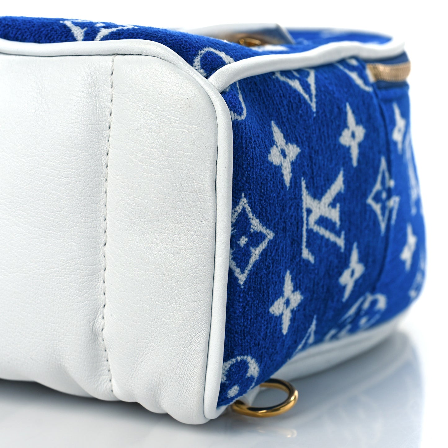 Jacquard Velvet Monogram Palm Springs Backpack Mini Blue