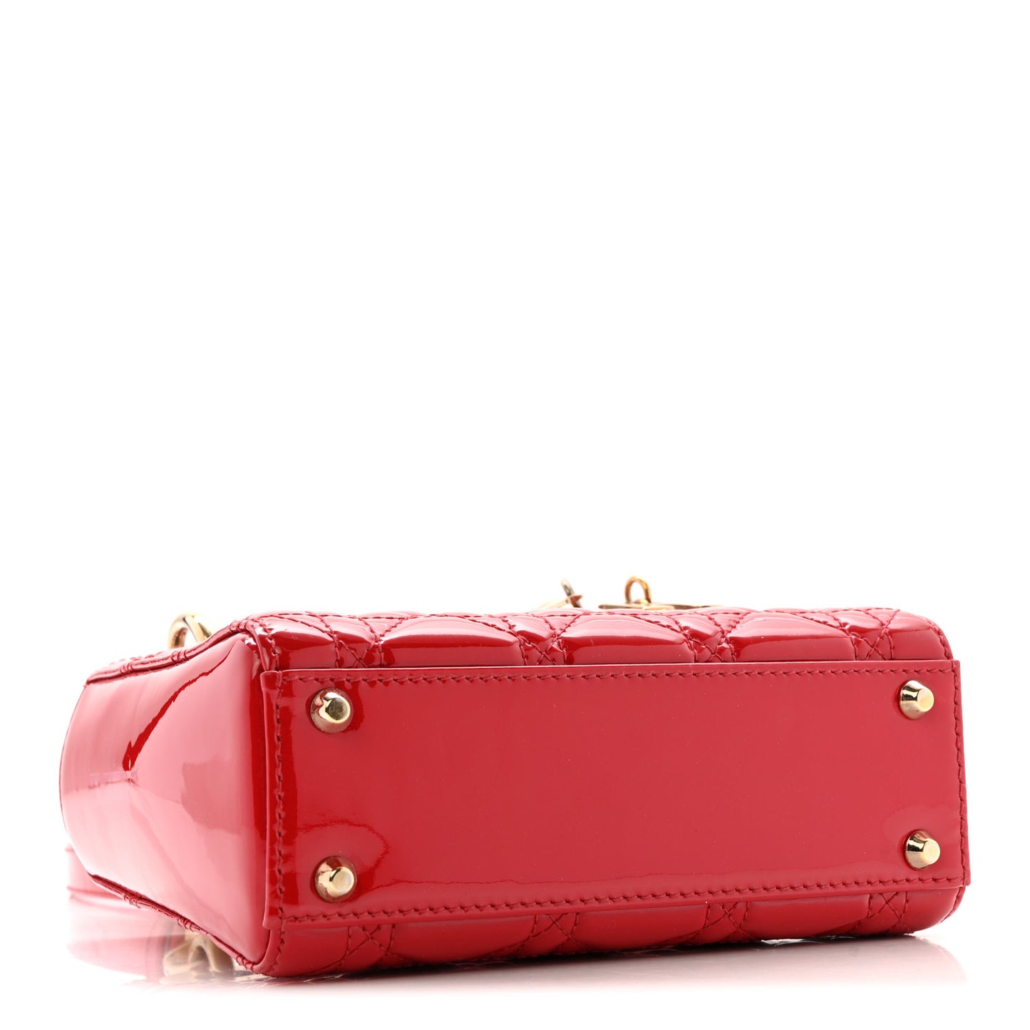 Patent Cannage Mini Lady Dior Red