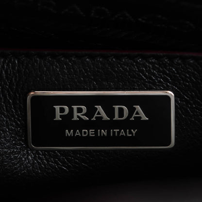 Prada Glace Calf Suede Mini Twin Pocket Tote Nero Black 6 of 9