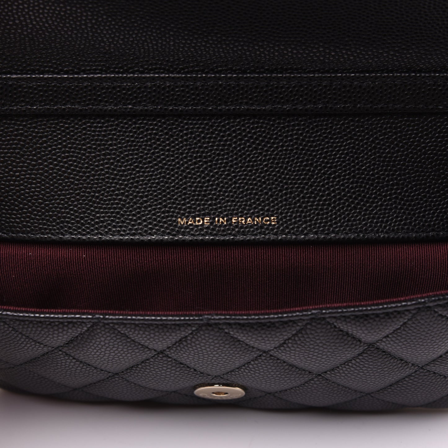 Caviar Quilted Glasses Case With Chain Black