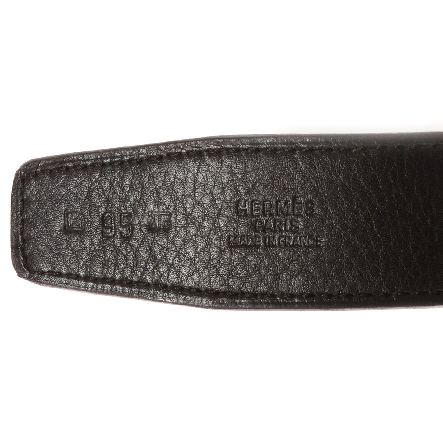 Hermes Swift Taurillon Gaucho Reversible H Belt 95 Chocolate 6 of 6