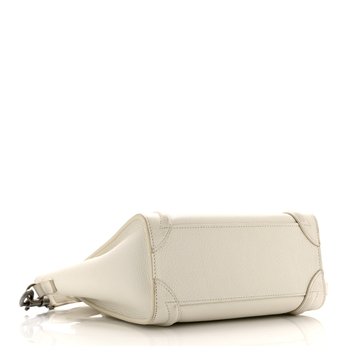 Drummed Calfskin Nano Luggage White