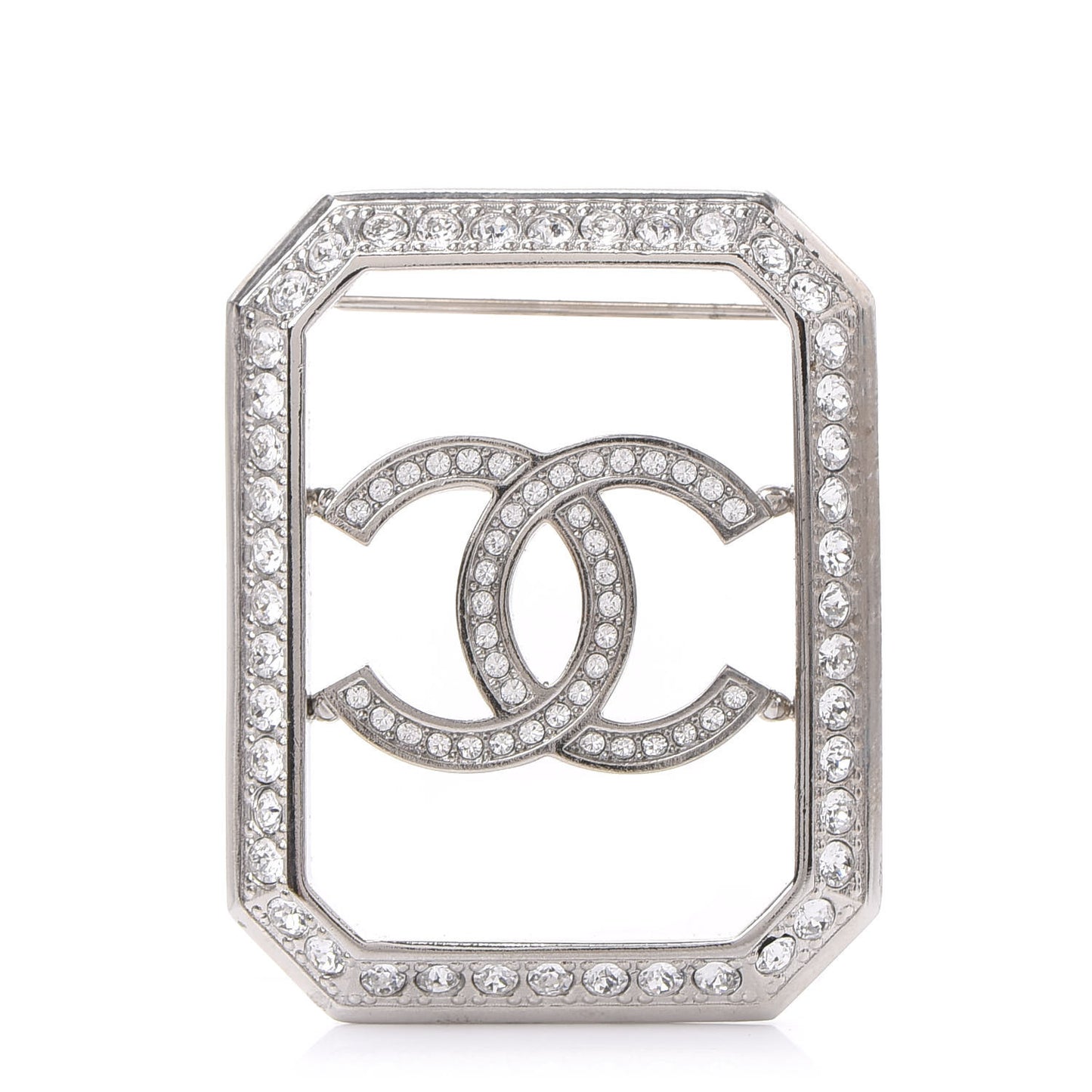 Crystal CC Brooch Silver