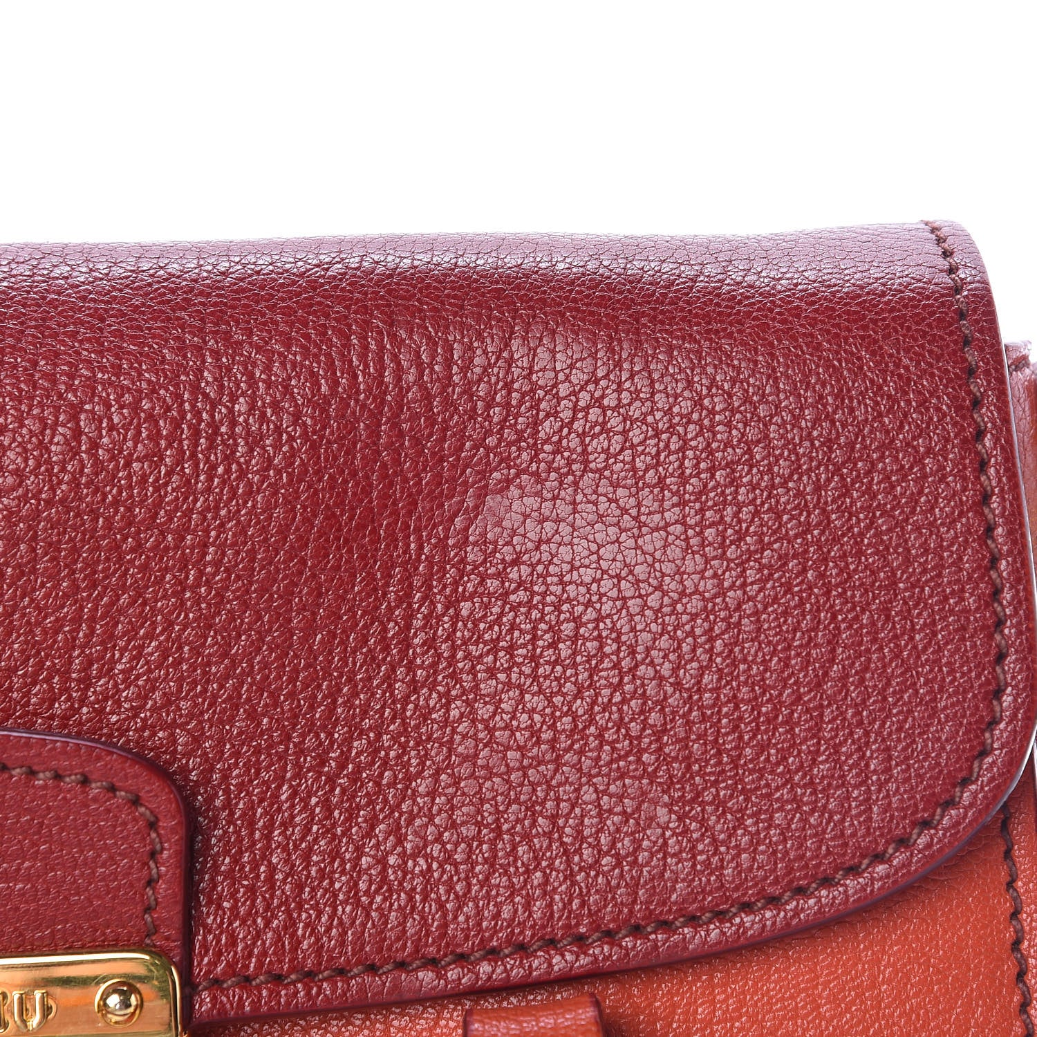 Miu Miu Goatskin Madras Crossbody Bag Mandarino Rubino 16 of 18