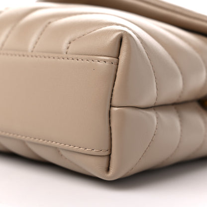 Saint Laurent Calfskin Y Quilted Monogram Toy Loulou Crossbody Bag Dark Beige 10 of 10