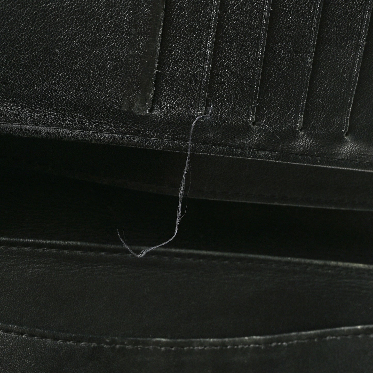Patent Calfskin Quilted Yen Wallet Black