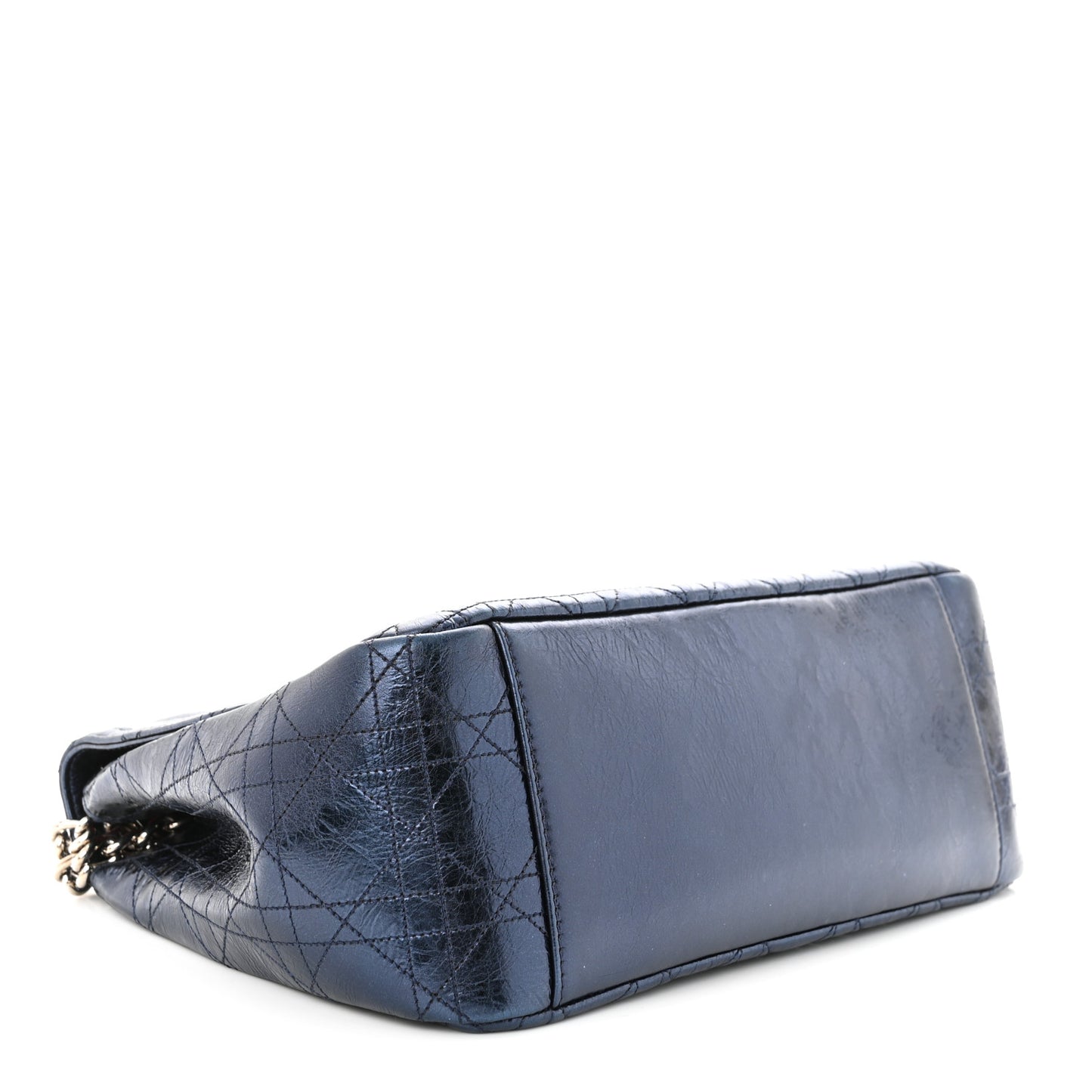 Metallic Calfskin Large Miss Dior Flap Marine