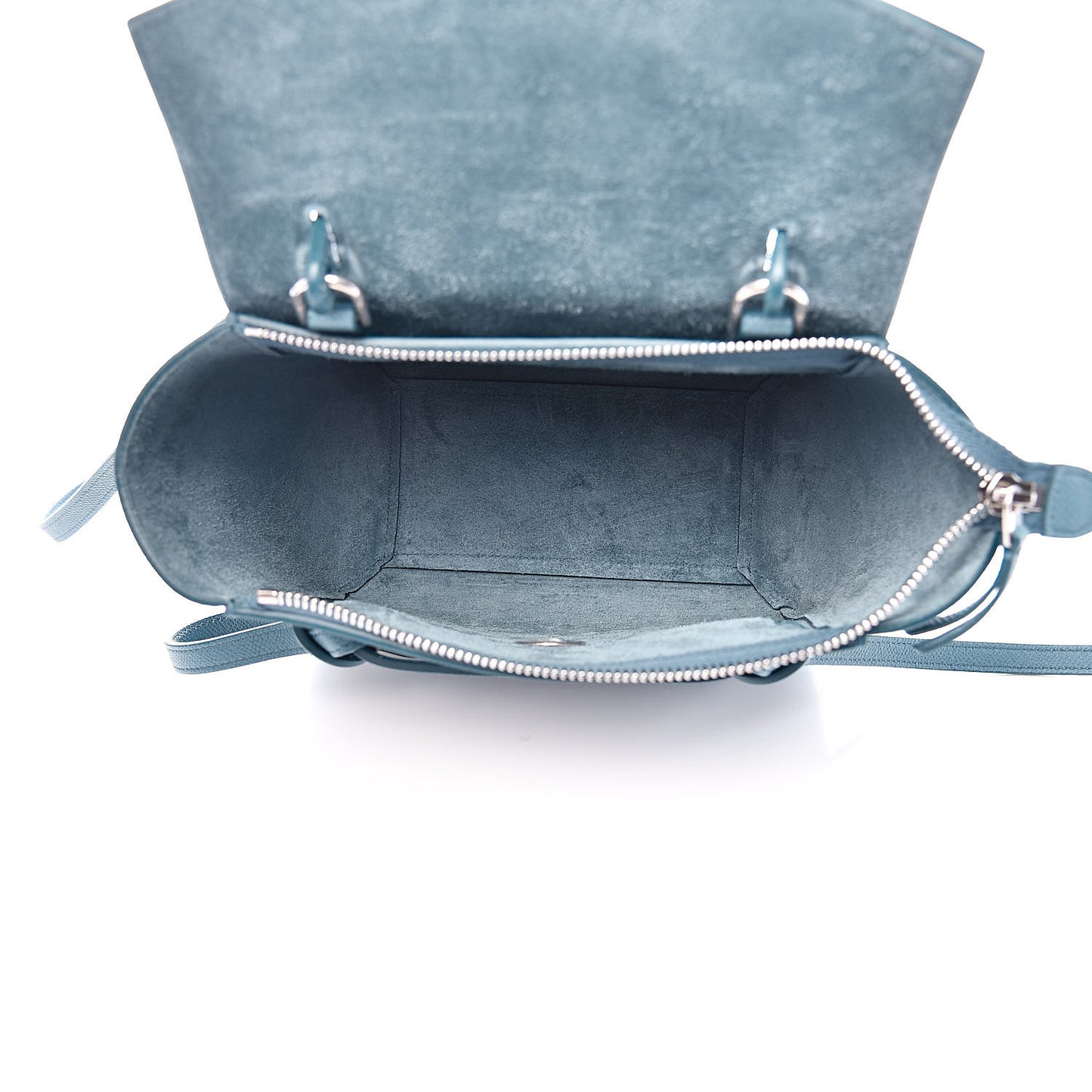 Grained Calfskin Nano Belt Bag Slate Blue