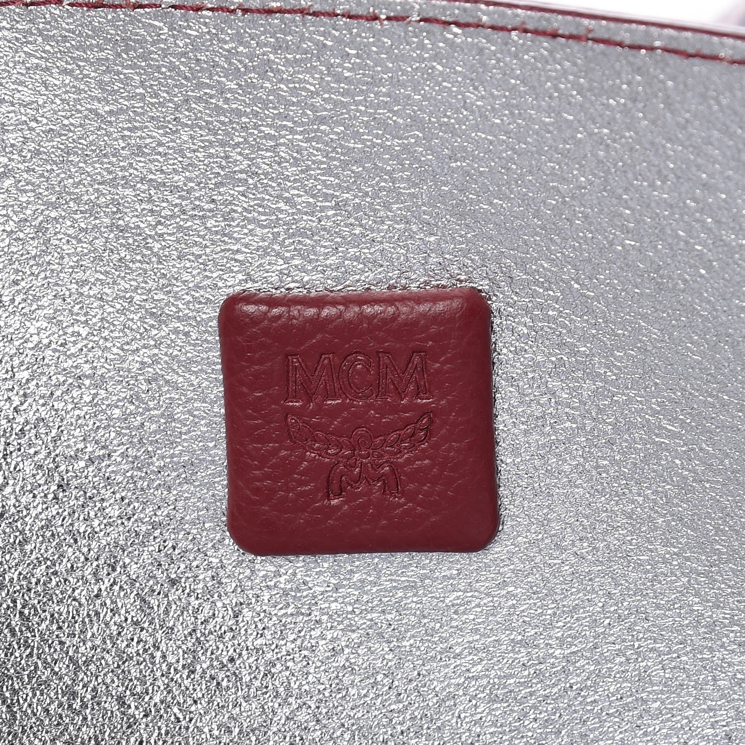 MCM Grained Calfskin Medium Reversible Wandel Tote Ruby Tan 11 of 12
