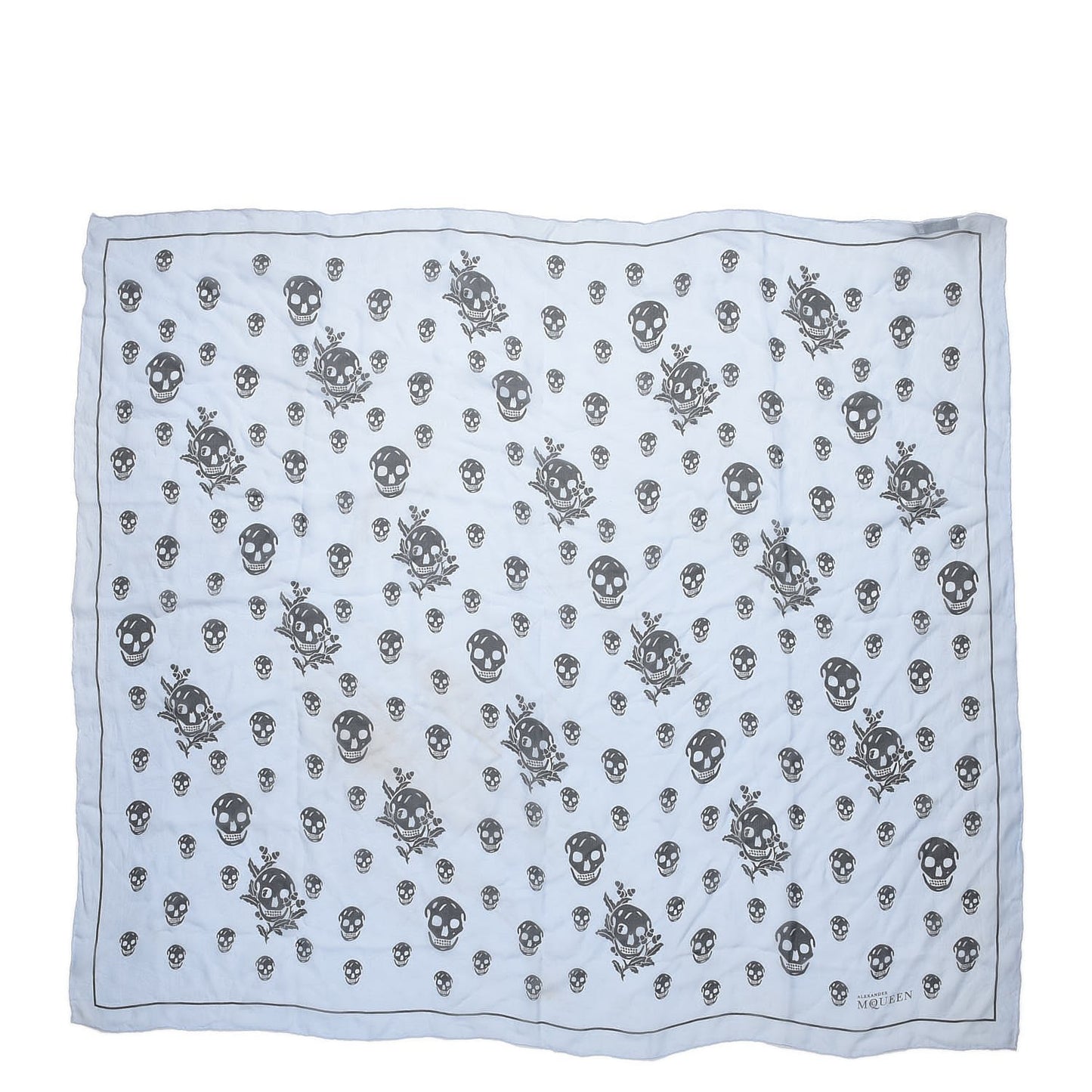 Silk Chiffon Skull Scarf Light Blue