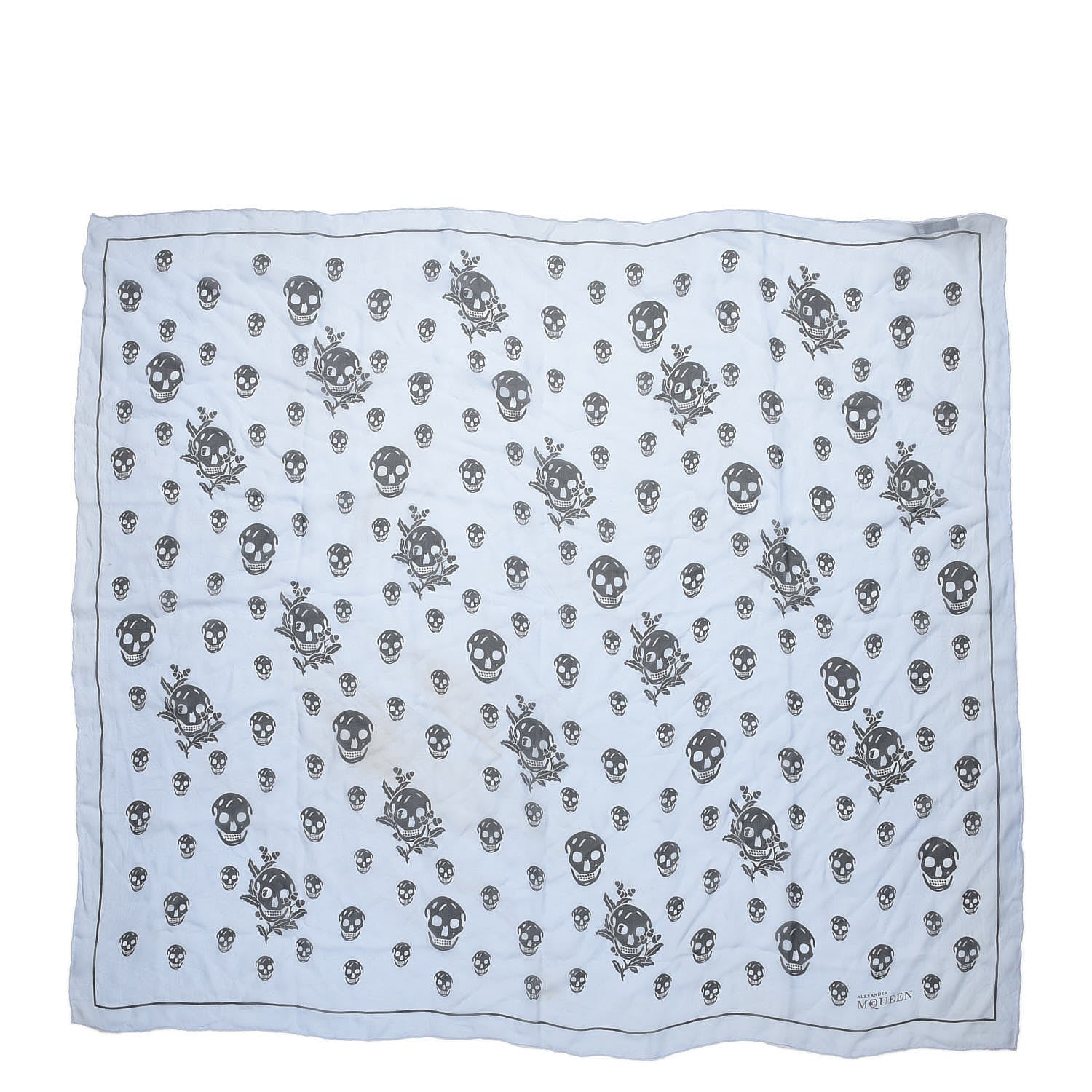 Alexander McQueen Silk Chiffon Skull Scarf Light Blue 2 of 5