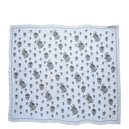 Alexander McQueen Silk Chiffon Skull Scarf Light Blue 2 of 5