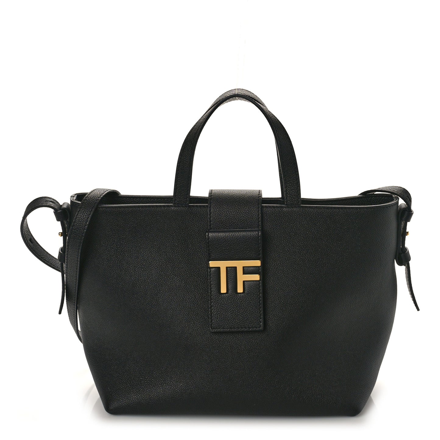 Grained Calfskin Mini TF East West Tote Black