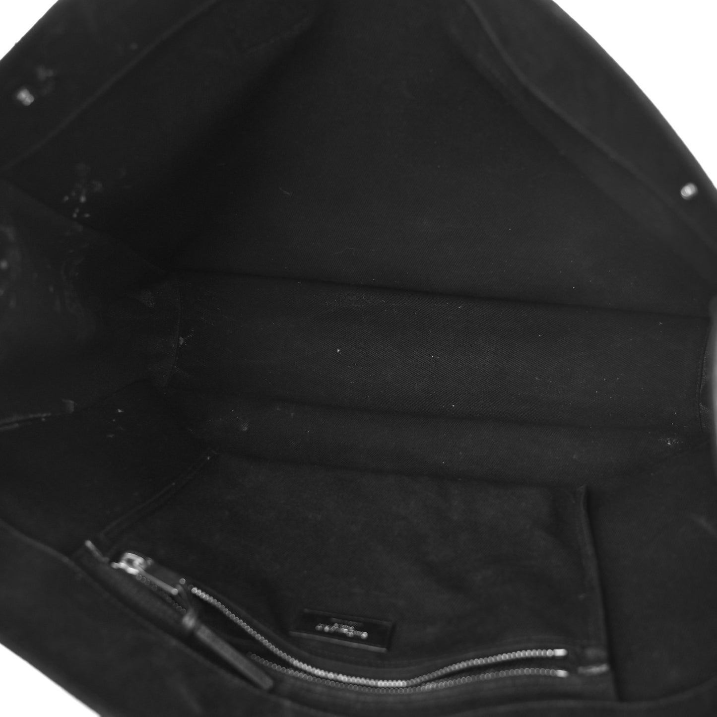 Linen Calfskin Rive Gauche Tote Black