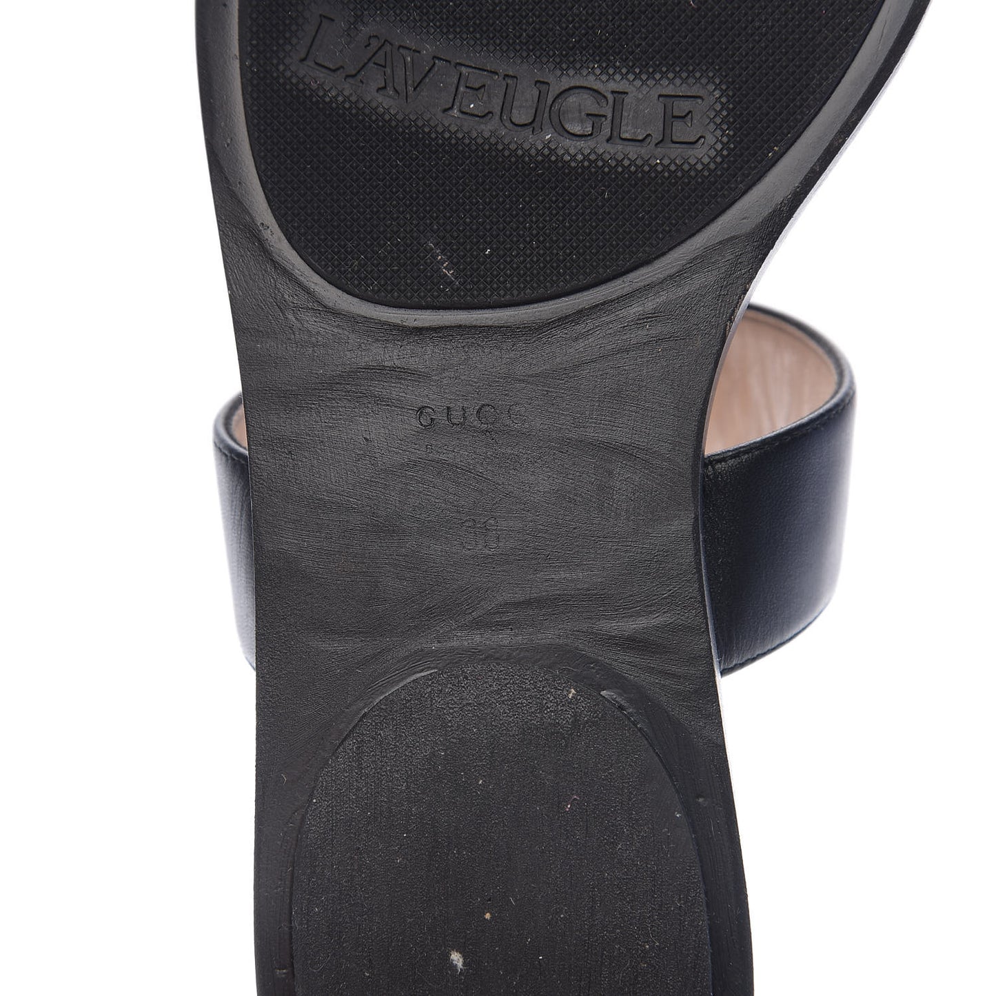 Calfskin GG Marmont Thong Sandals 38 Black