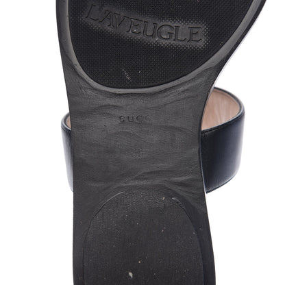 Gucci Calfskin GG Marmont Thong Sandals 38 Black 8 of 9