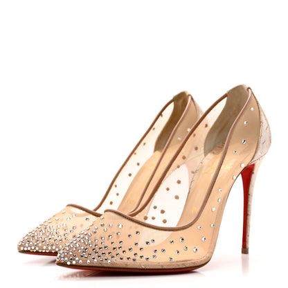 Christian Louboutin Crystal Strass Follies Leige 100 Pumps 37.5 Silver 3 of 10