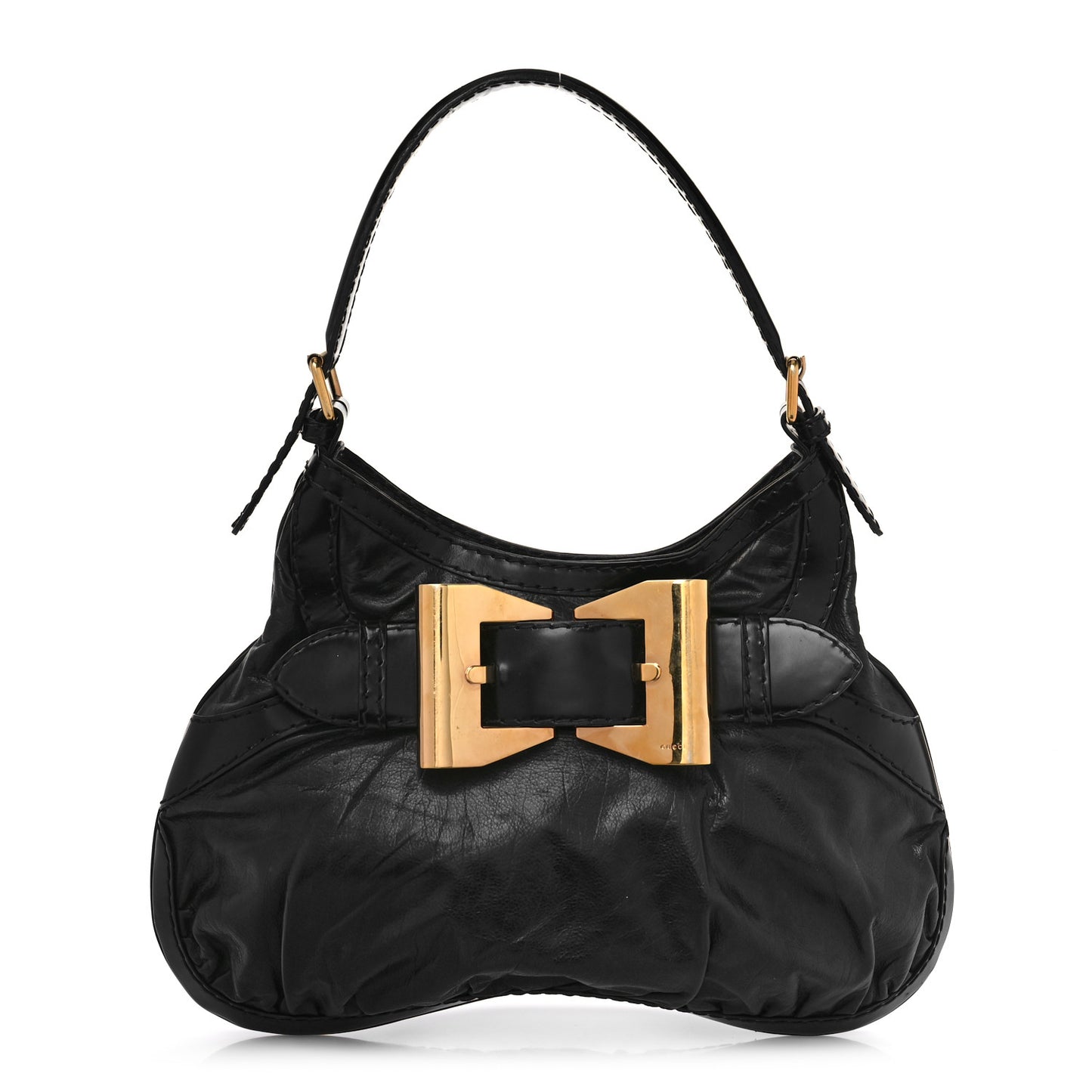 Calfskin Queen Bow Hobo Black