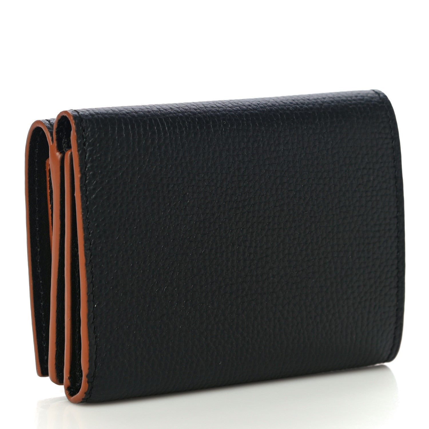 Loewe Grained Calfskin Anagram Trifold Wallet Black 3 of 10