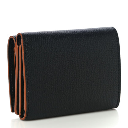 Loewe Grained Calfskin Anagram Trifold Wallet Black 3 of 10