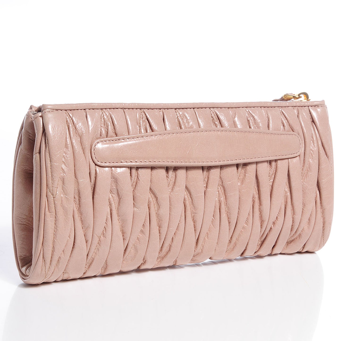 Leather Matelasse Lux Clutch Cipria