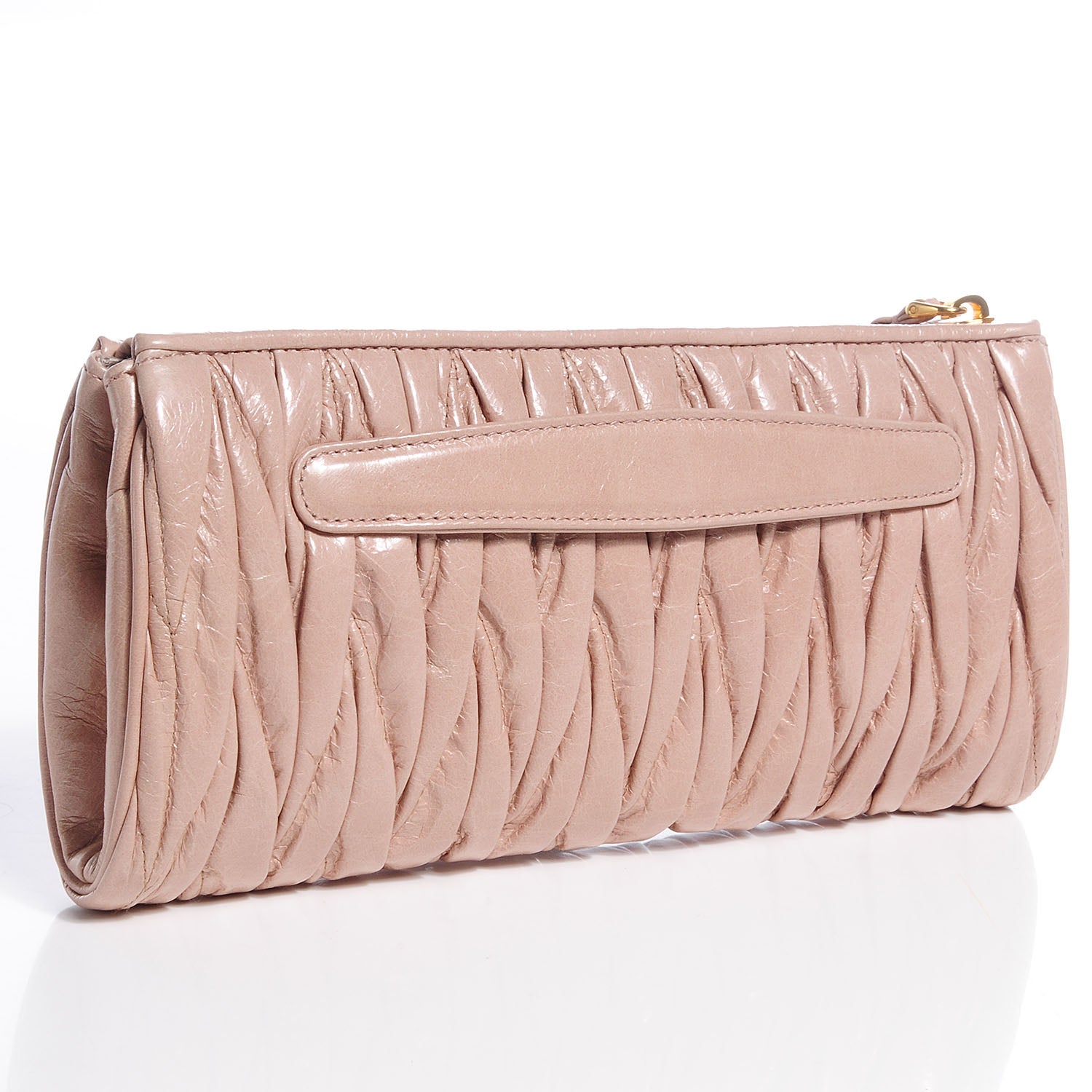 Miu Miu Leather Matelasse Lux Clutch Cipria 3 of 9