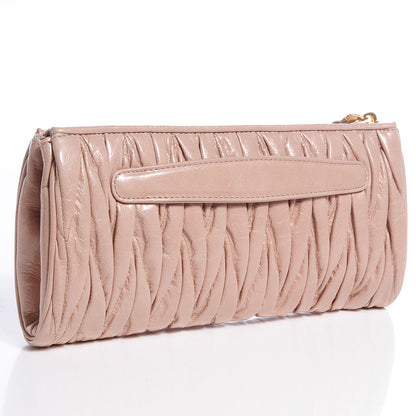 Miu Miu Leather Matelasse Lux Clutch Cipria 3 of 9