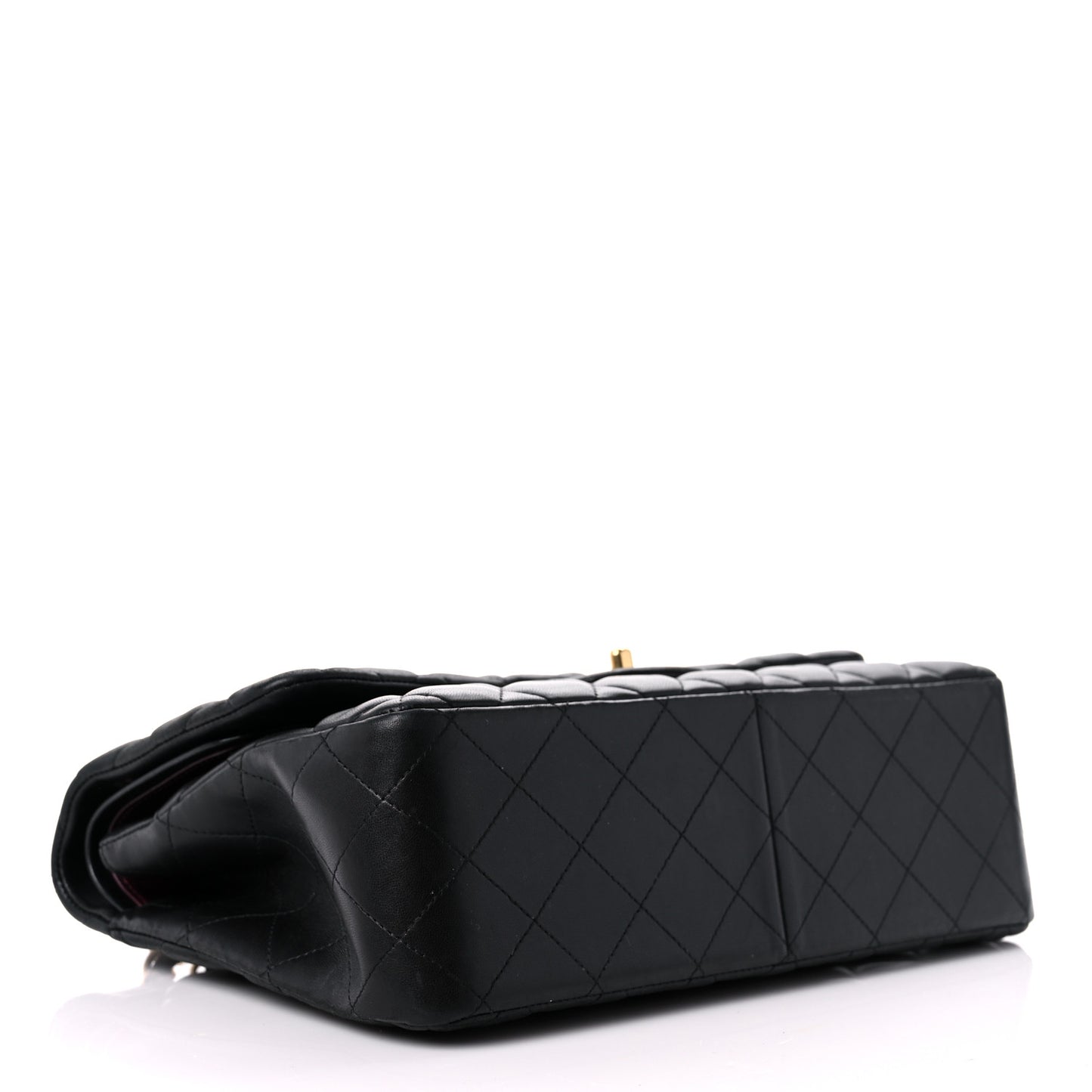 Lambskin Quilted Jumbo Double Flap Black