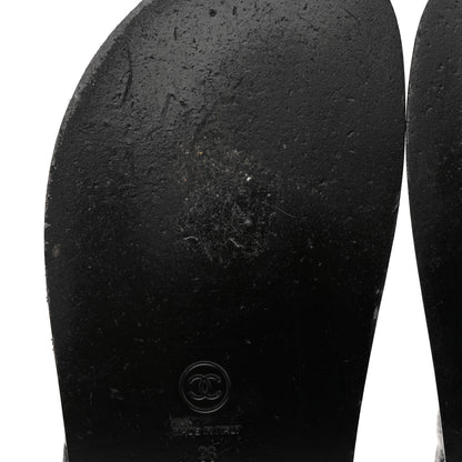 Chanel Grained Calfskin Velcro Dad Sandals 36 Black 11 of 13