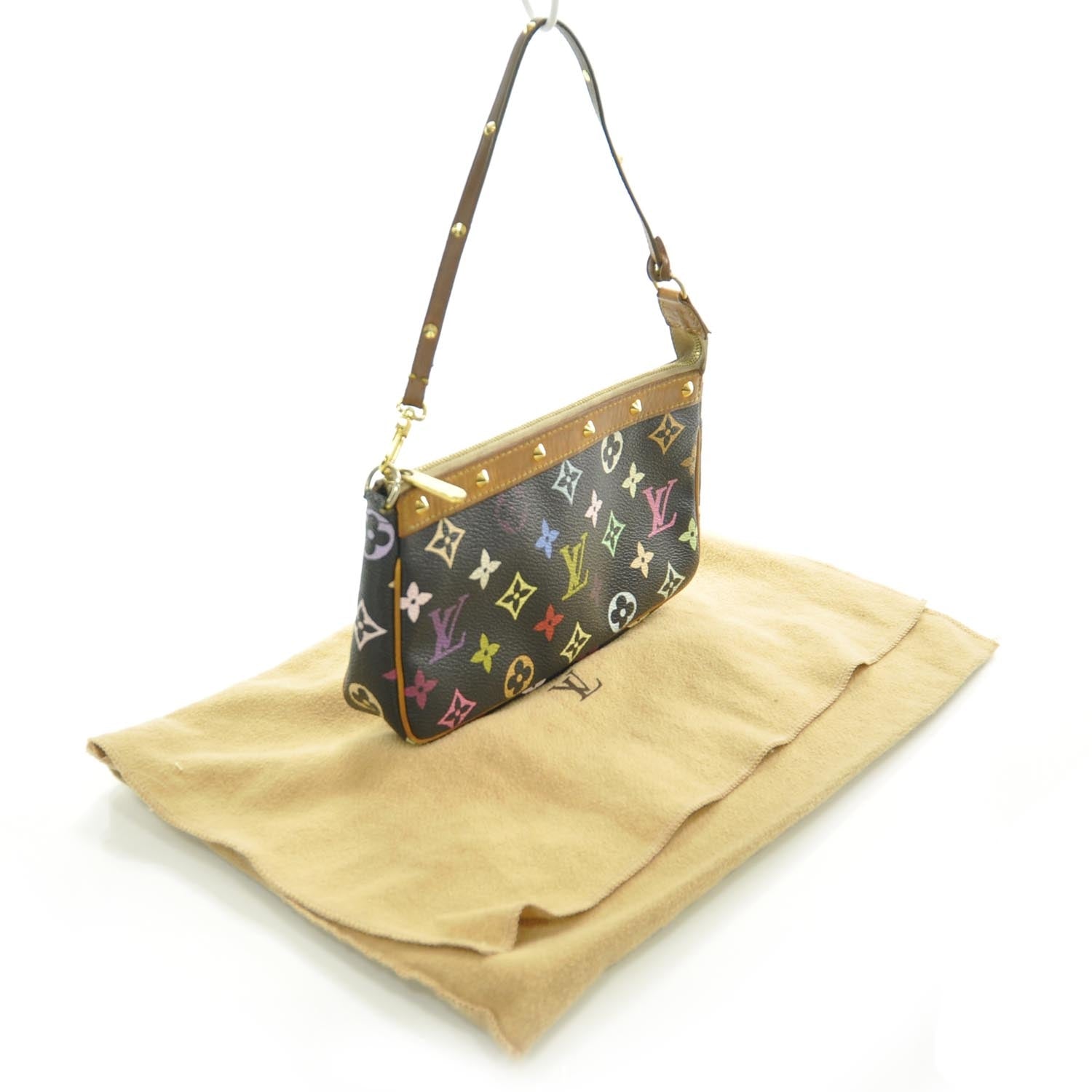 Louis Vuitton Monogram Multicolor Pochette Accessories Black 3 of 8