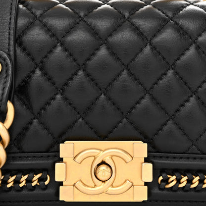 Chanel Lambskin Quilted Small Top Handle Boy Flap Black 9 of 12