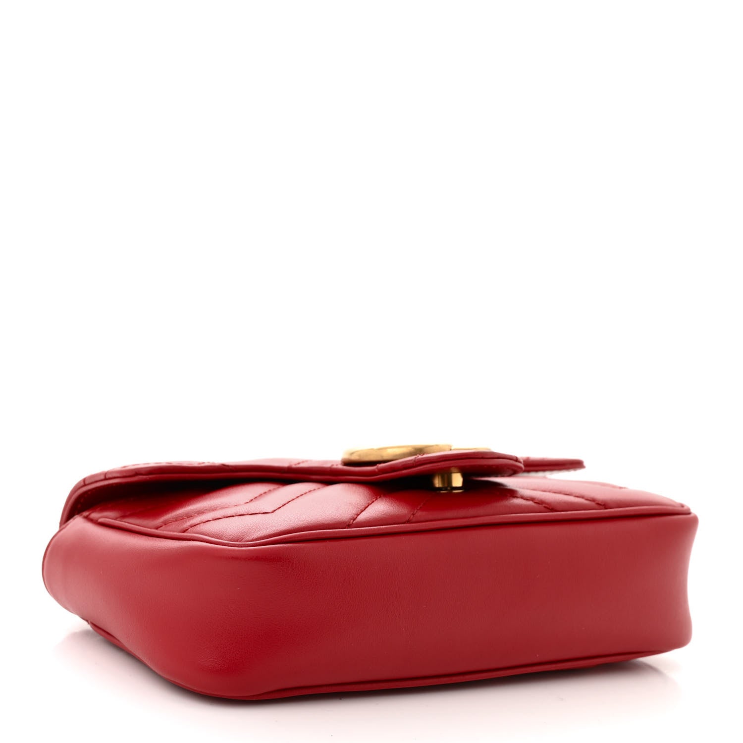 Gucci Calfskin Matelasse Super Mini GG Marmont Shoulder Bag Hibiscus Red 4 of 10