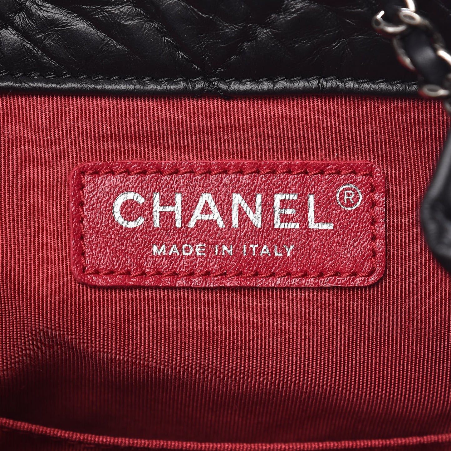 Aged Calfskin Quilted Gabrielle Backpack Black