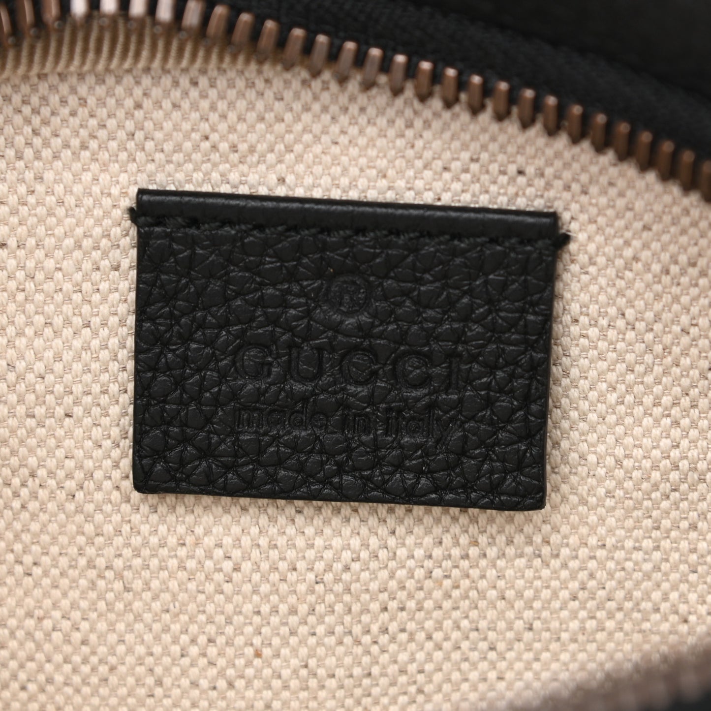 Grained Calfskin Small Logo Belt Bag Black