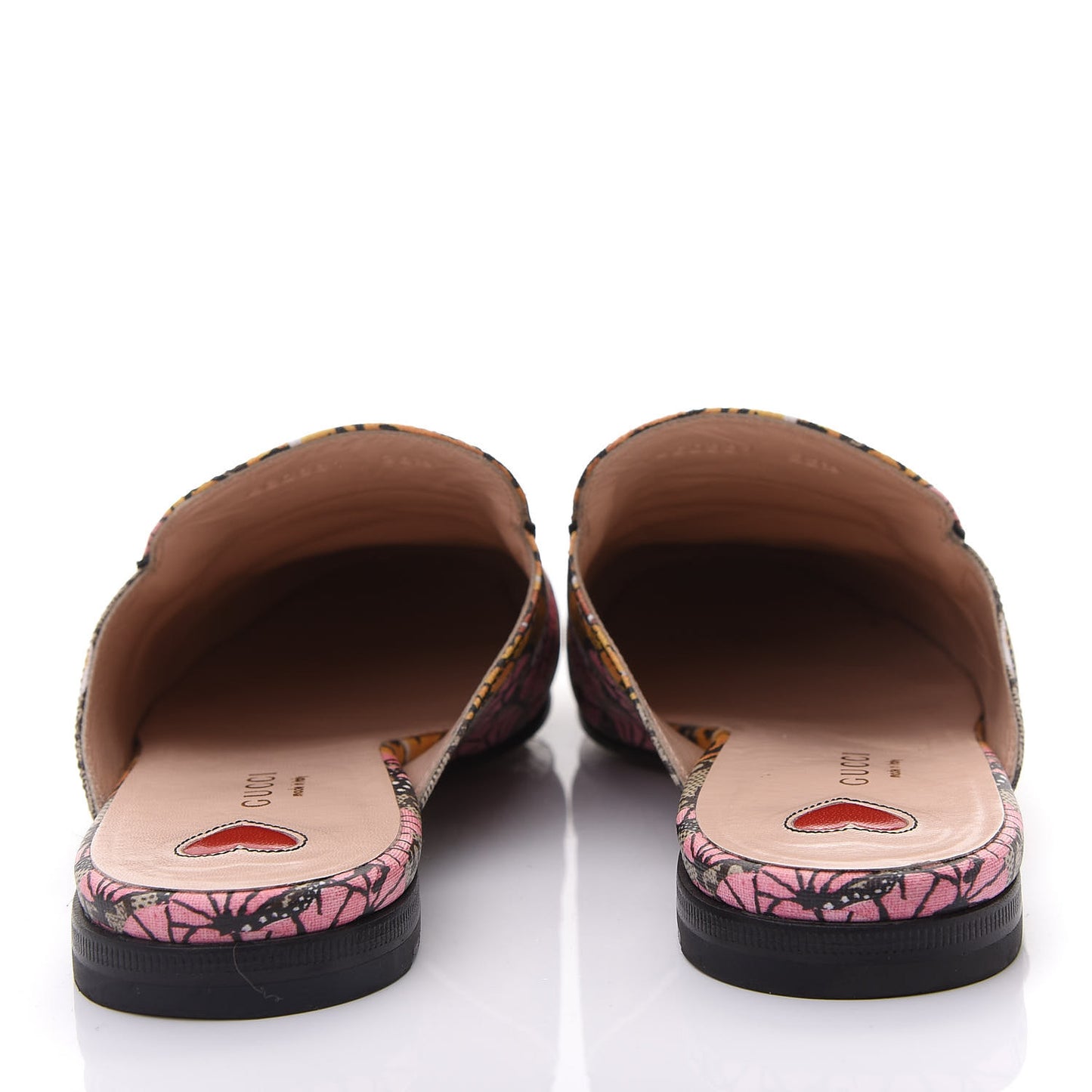 GG Supreme Monogram Bengal Womens Princetown Slippers 38.5 Beige Crop Pink