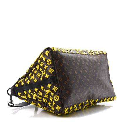 Louis Vuitton Monogram Tuffetage Keepall Triangle Bandouliere 50 Jaune 3 of 12