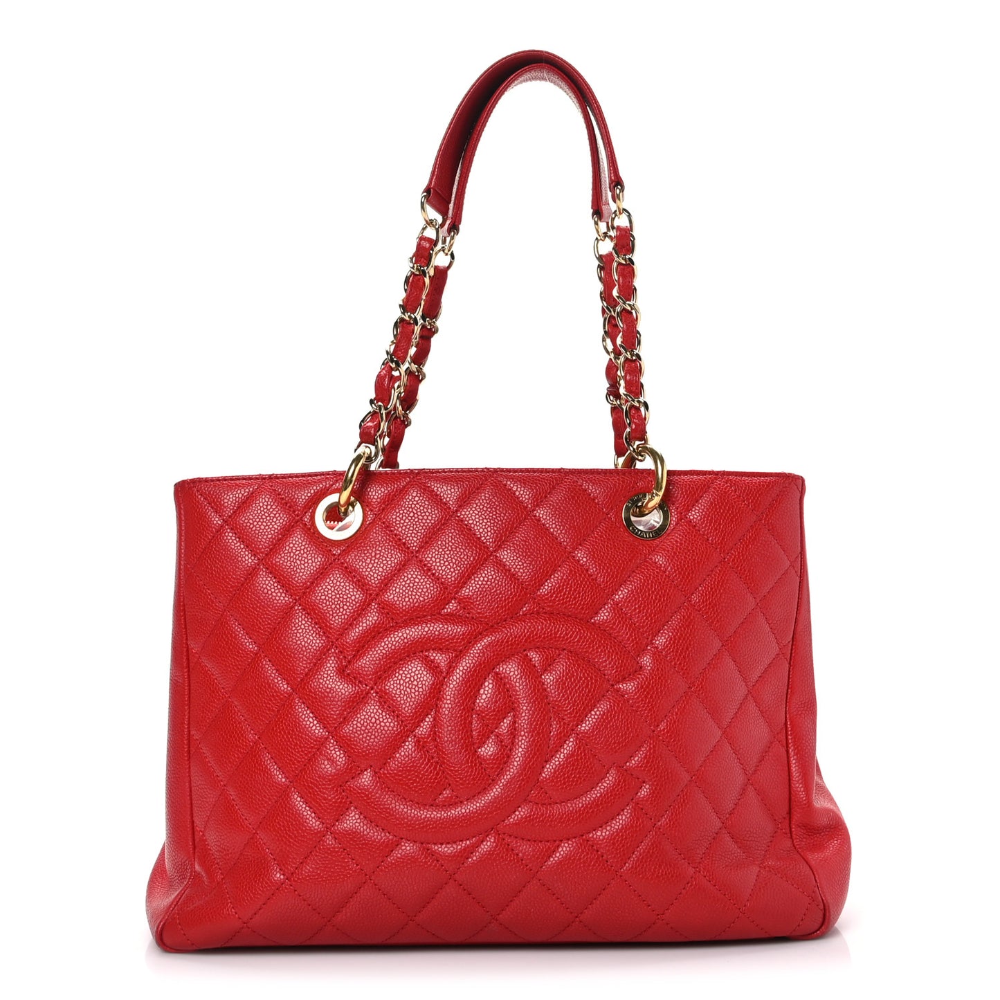 Caviar Quilted Grand Shopping Tote GST Red