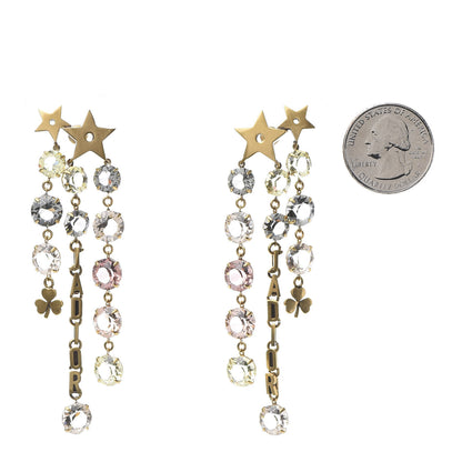 Christian Dior Crystal J'adior Star Drop Earrings Aged Gold Multicolor 2 of 4