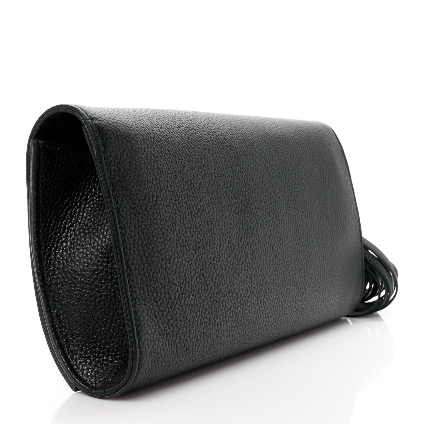Pebbled Calfskin Medium Soho Clutch Black