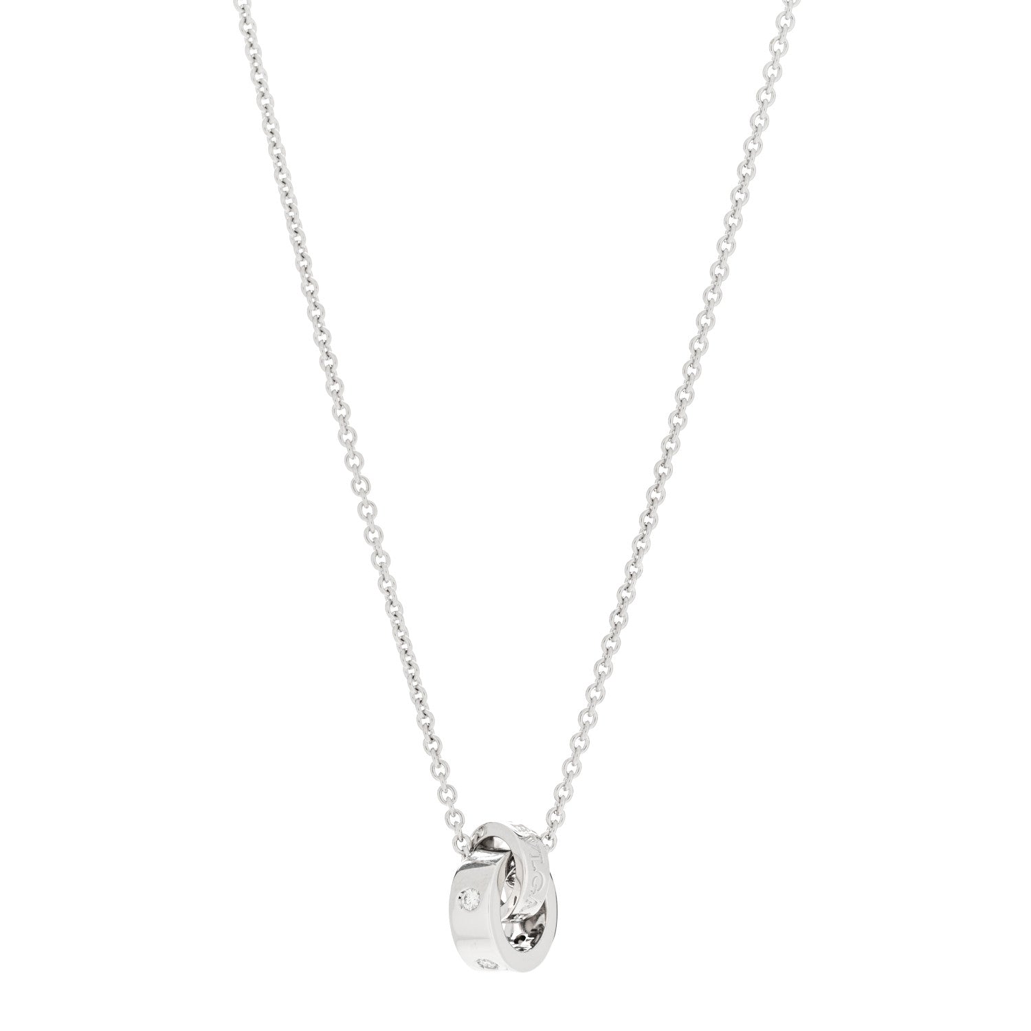 Bulgari 18K White Gold Diamond BVLGARI BVLGARI Link Pendant Necklace 1 of 6