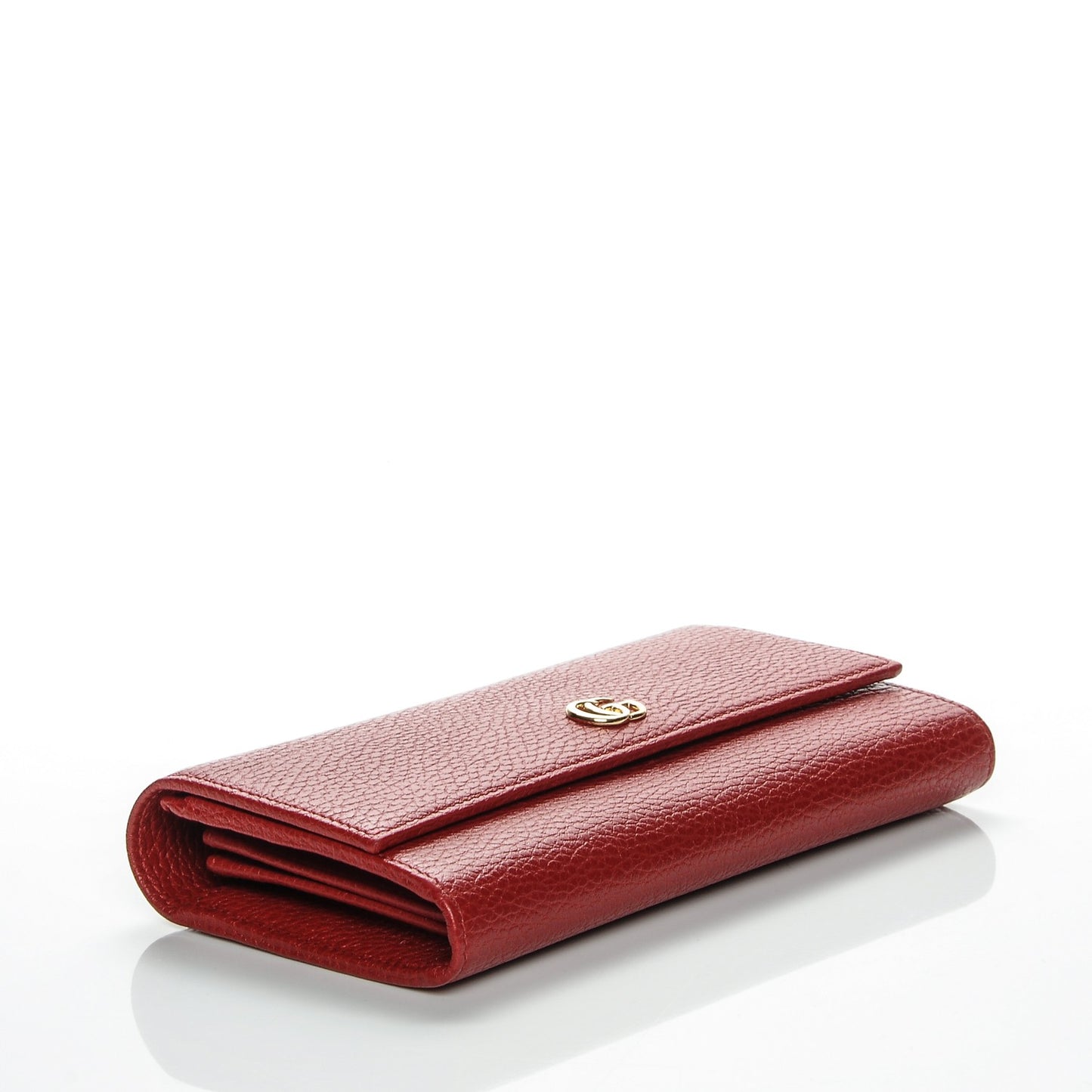 Dollar Calfskin GG Marmont Continental Wallet Hibiscus Red