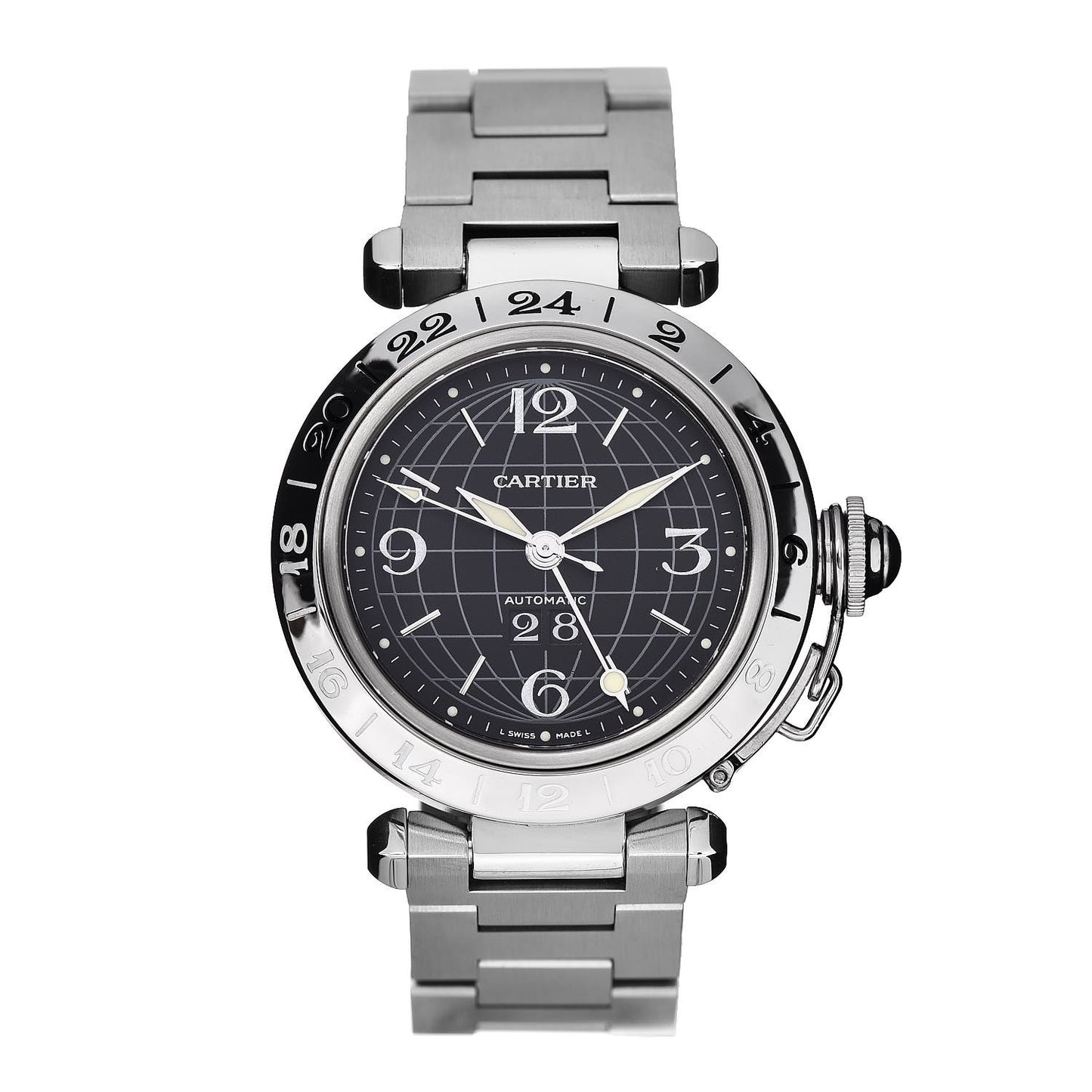 Stainless Steel 35mm Pasha C Big Date Automatic Watch Black