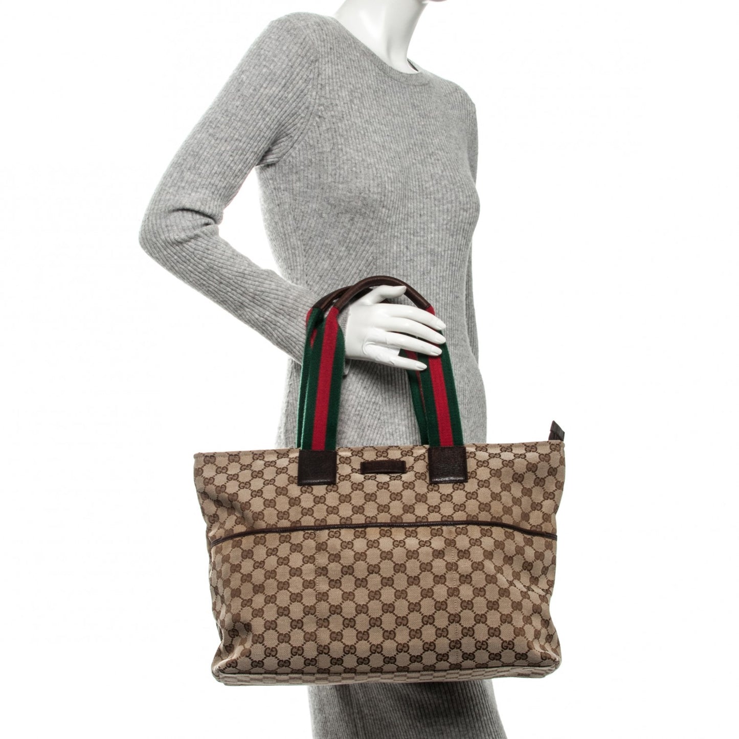 Monogram Web Large Diaper Tote Brown