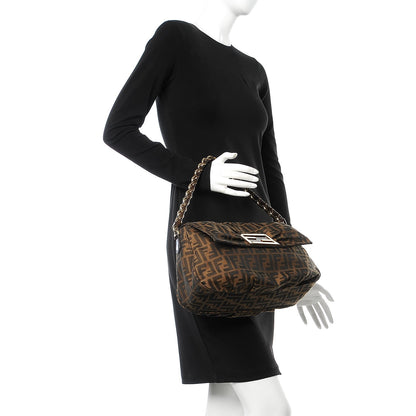 Fendi Zucca Patent Mia Shoulder Flap Tobacco 2 of 7